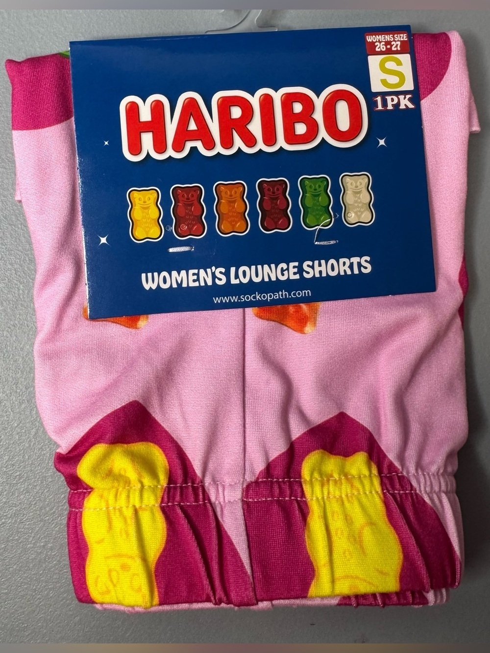 HARIBO Pink and Magenta gummy bear print with hearts Sz SM Valentine’s Day love